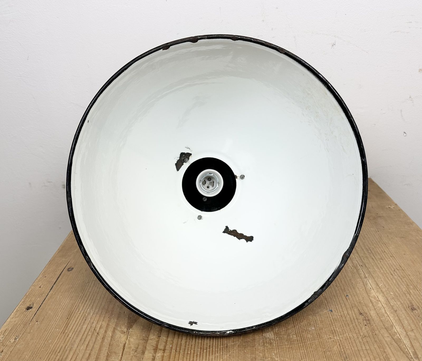 photo buy Bauhaus Black Enamel Factory Pendant Lamp, 1930s, 6x