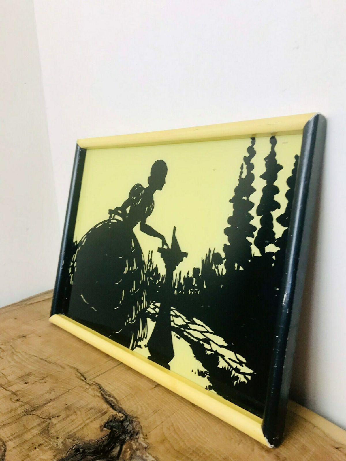 Beautiful Vintage Art Nouveau Silhouette Victorian Wall Art Framed Stylish Collectibles Piece photo furniture