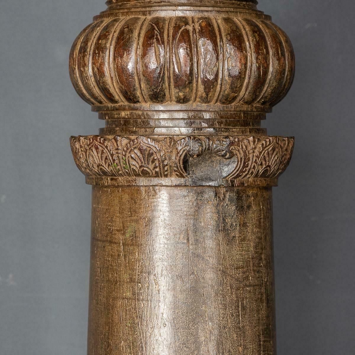 19th Century Indian Handcarved Architectural Columns, C.1860 photo vintage