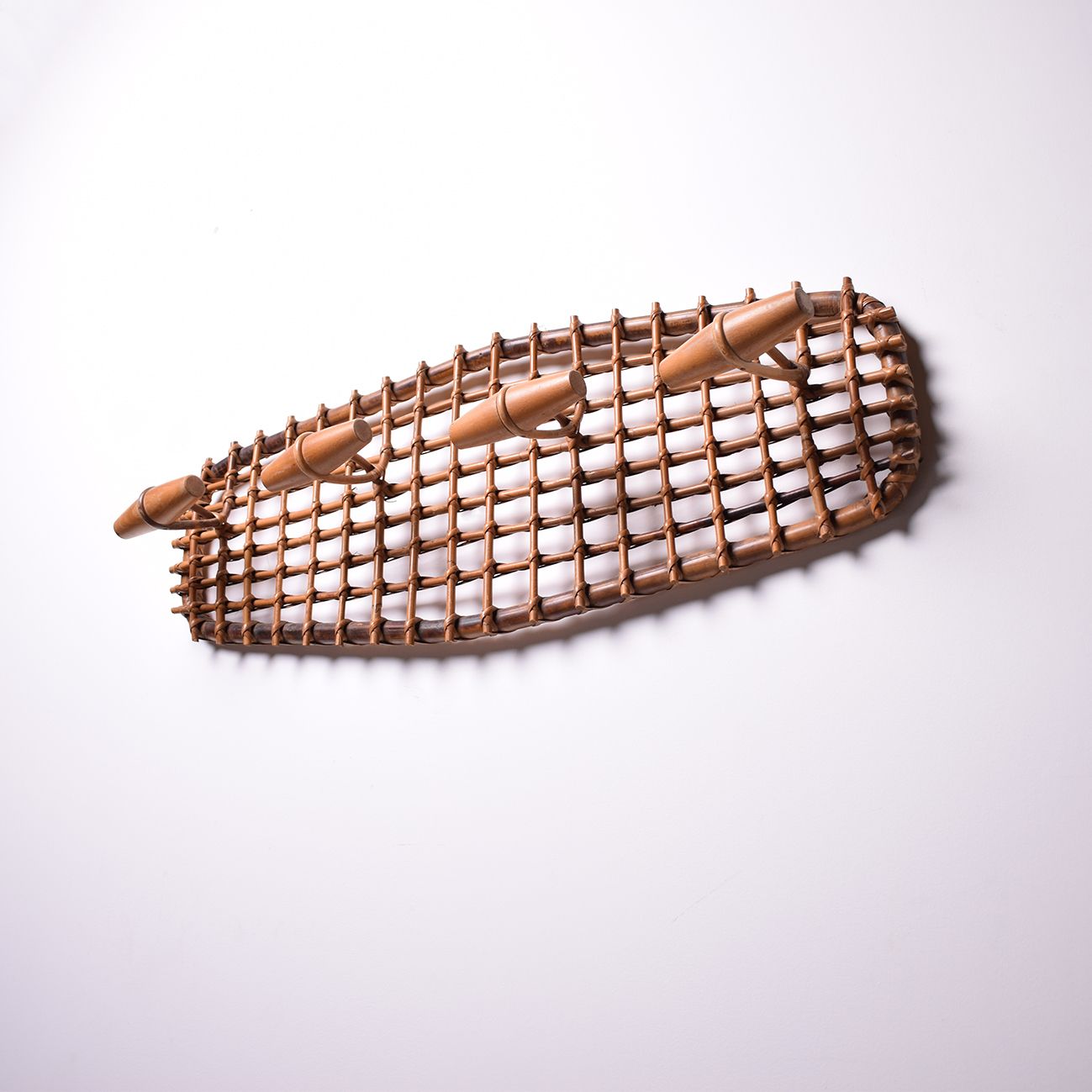 Olaf Von Bohr Bamboo & Rattan Coat Rack Hanger, Italy, 1950s photo for sale