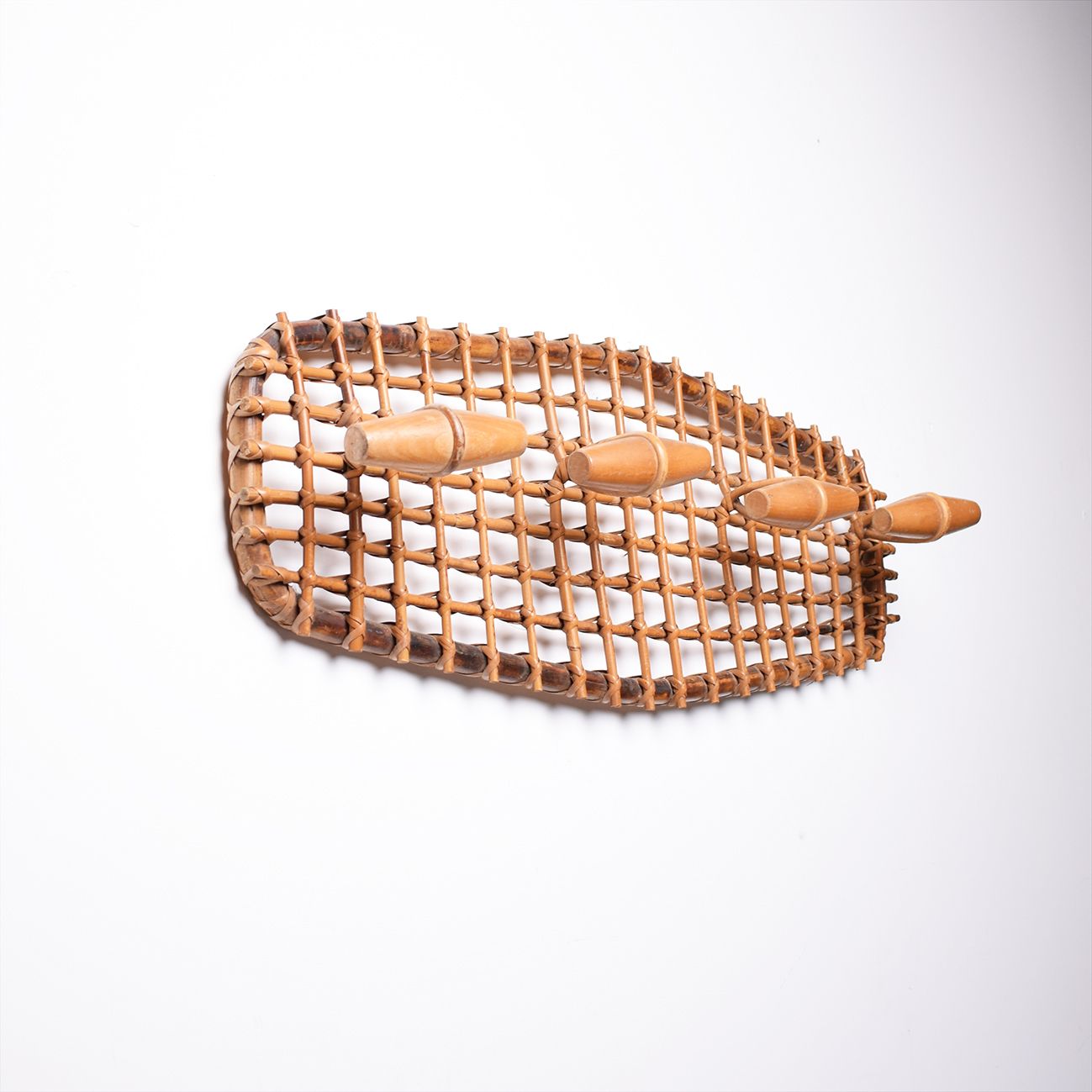 Olaf Von Bohr Bamboo & Rattan Coat Rack Hanger, Italy, 1950s