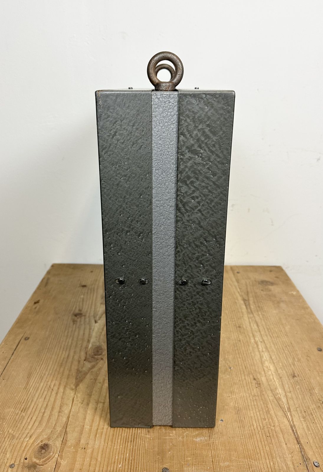 Large Square Industrial Double Sided Factory Hanging Clock From Pragotron, 1970s, 4x photo 399.0