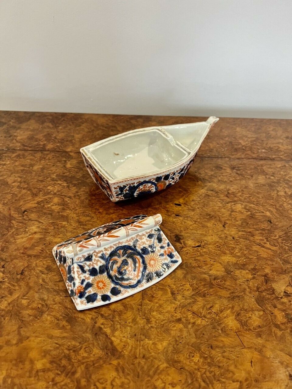 Unusual Antique Japanese Imari Quality Boat Shaped Dish photo 425.0