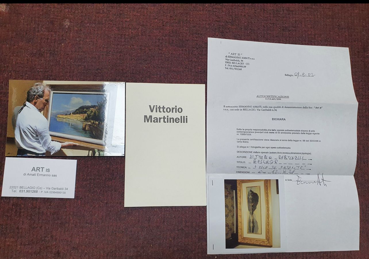 Vittorio Martinelli   An Oil On Board Of Bellagio, Lake Como, photo Art