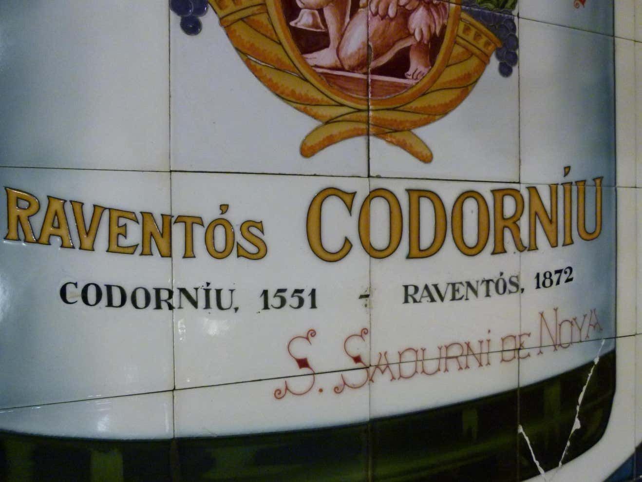 Art Nouveau Advertising Tile Poster From Codorniu''S Cellar, Spain photo for sale