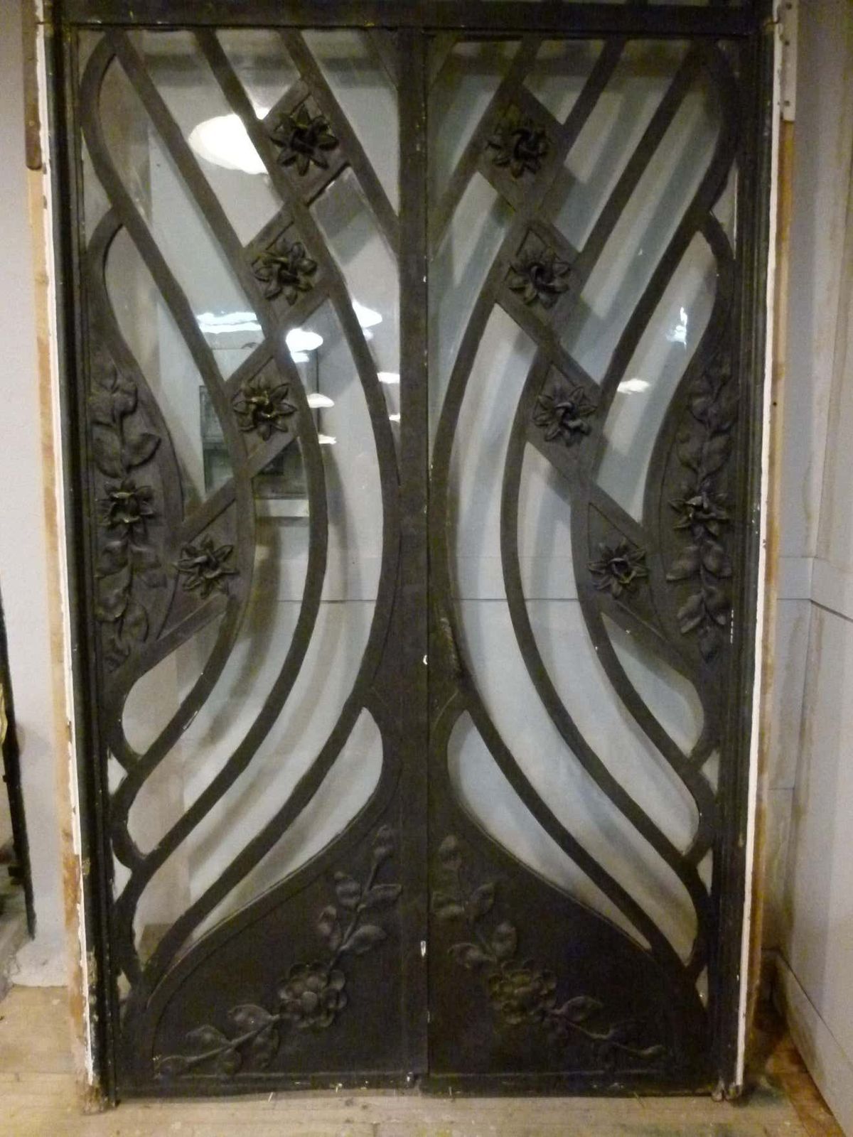 Double Front Door In Art Nouveau Style. photo for sale