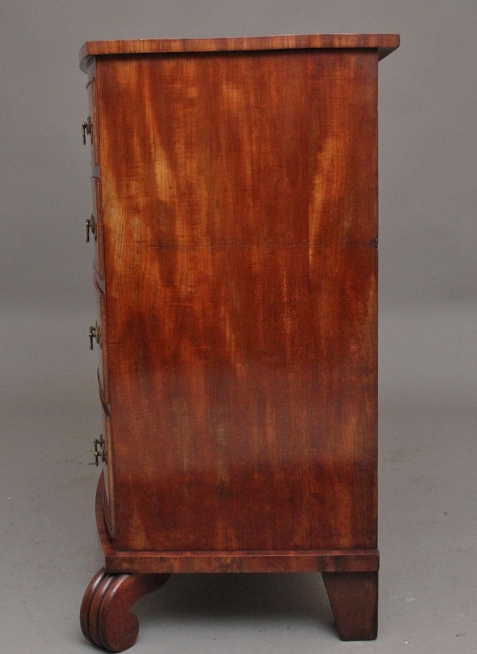 A Highly Decorative Early 19th Century Flame Mahogany And Inlaid Bowfront Chest Of Drawers photo vinterior