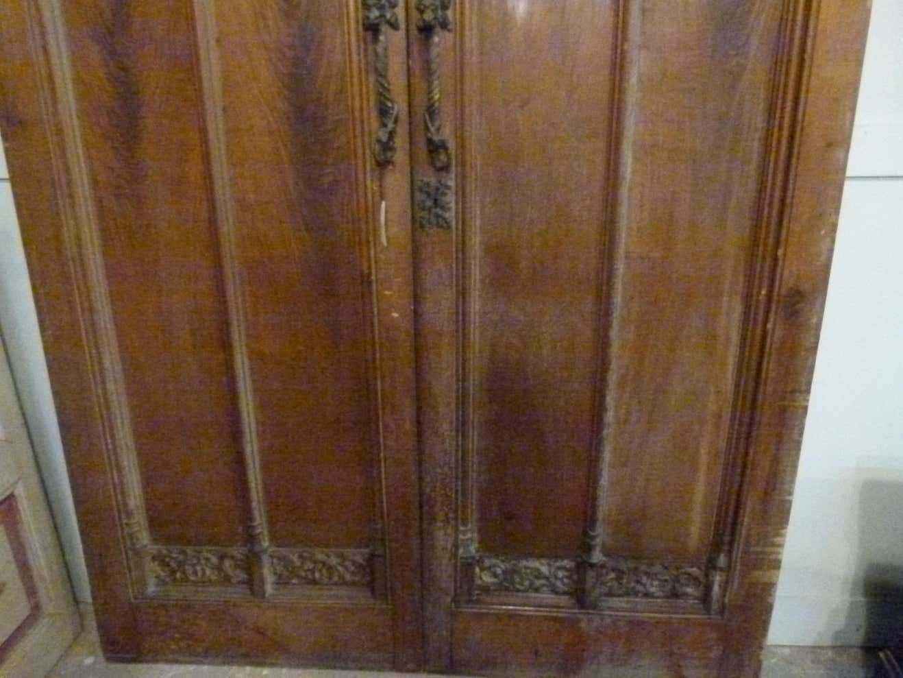 Gothic Revival Style Antique Wooden Double Leaf Door From Spain photo for sale