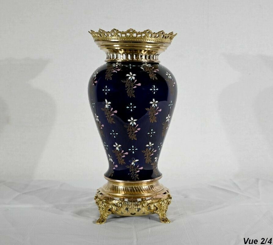 photo vinterior Ceramic And Gilt Bronze Vase, Manufacture Boch Frères Keramis – Late 19th Century