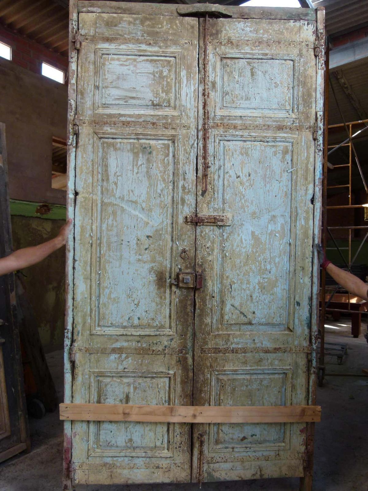 Wooden Double Front Door In Art Nouveau Style photo furniture