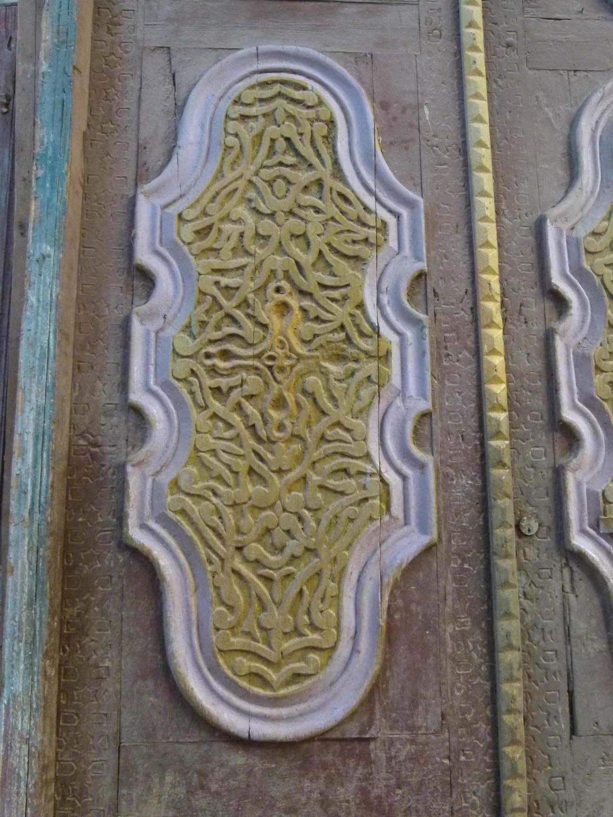 Wooden Double Front Door In Art Nouveau Style photo vinterior