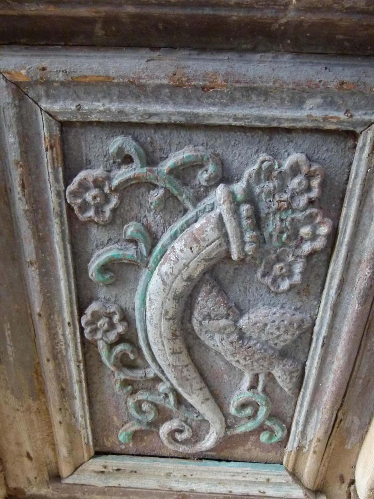 19th Century Wooden Double Front Door In Art Nouveau Style, Spain photo vinterior