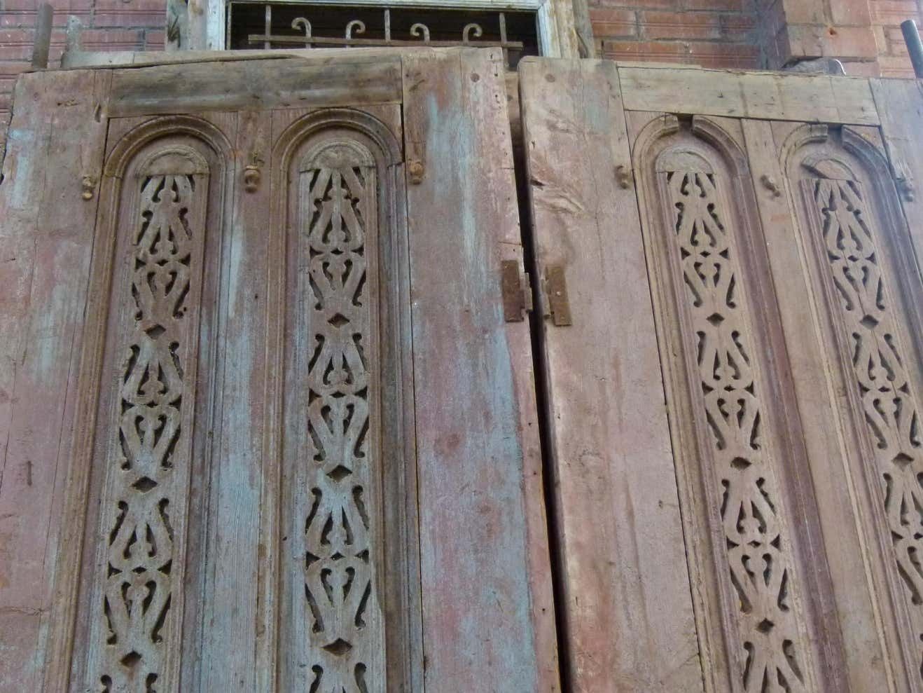 Wooden Double Door Portal In Art Nouveau Style, Spain photo buy