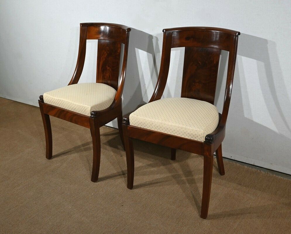 Pair Of Mahogany Gondola Chairs   Early 20th Century photo furniture