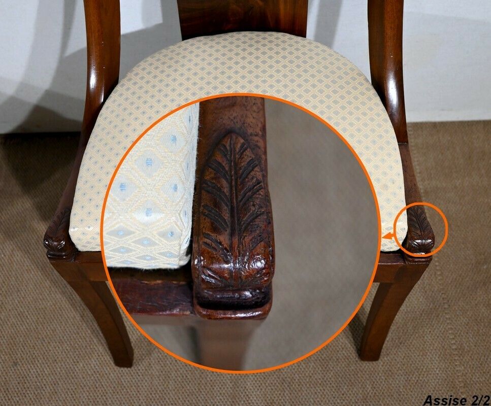 Pair Of Mahogany Gondola Chairs   Early 20th Century photo buy