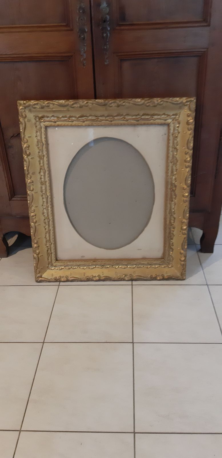 Photo Frame 1900 In Wood And Golden Stuk photo vintage