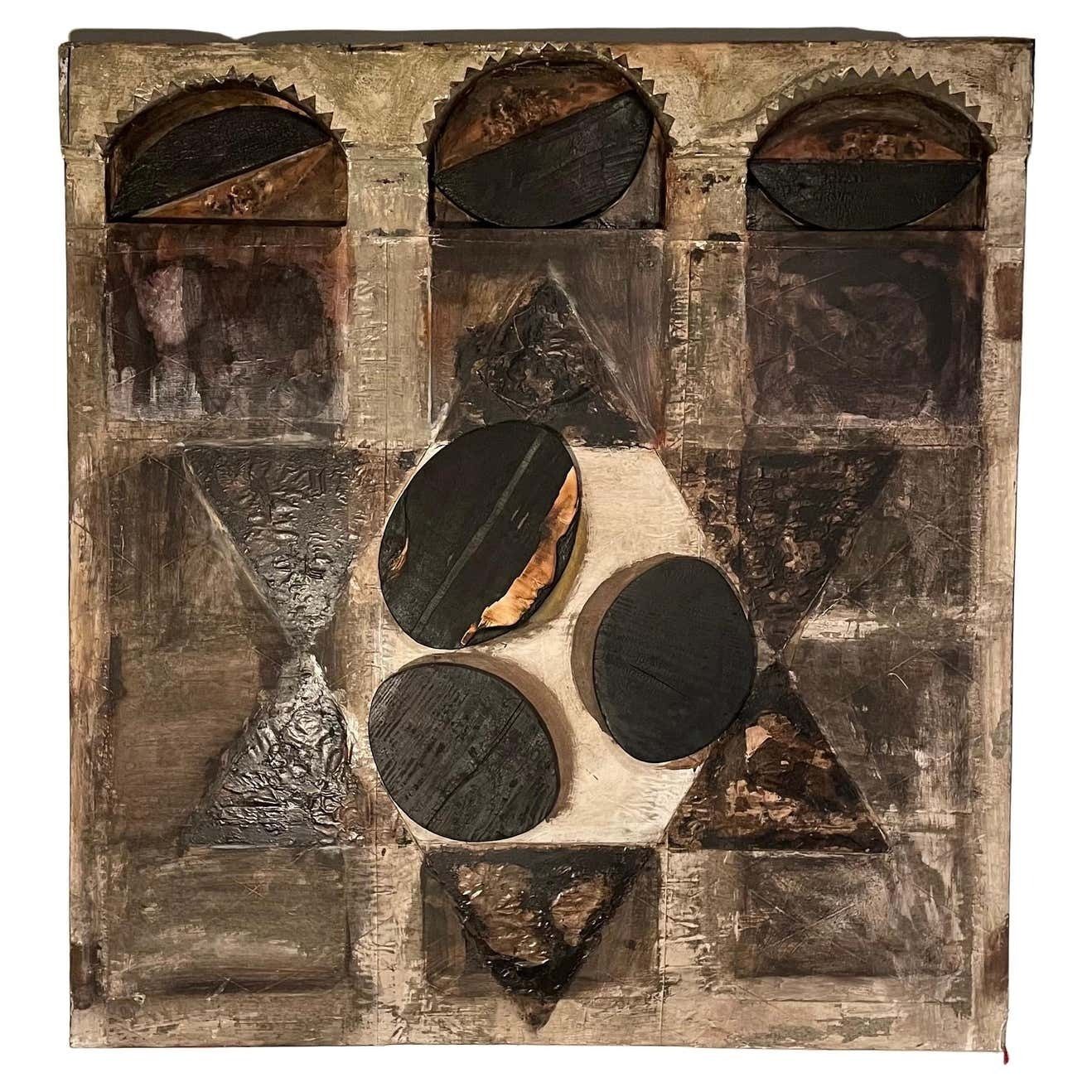 Bruno Ceccobelli "Tris In Bis" Mixed Media Art, 1989,Italy. Contemporany Art