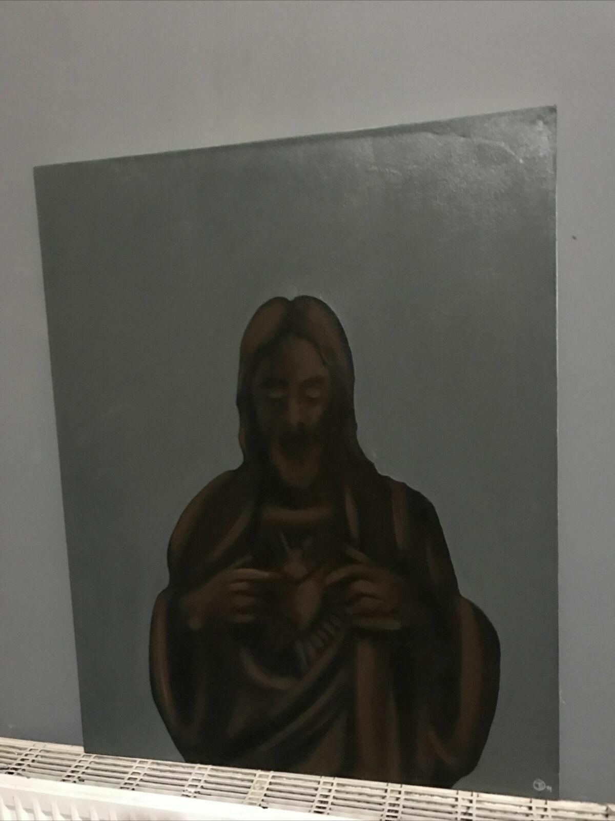 Large Original Oil/Acrylic Painting Chocolate Jesus Tom Waits 1999 Signed Art photo Art