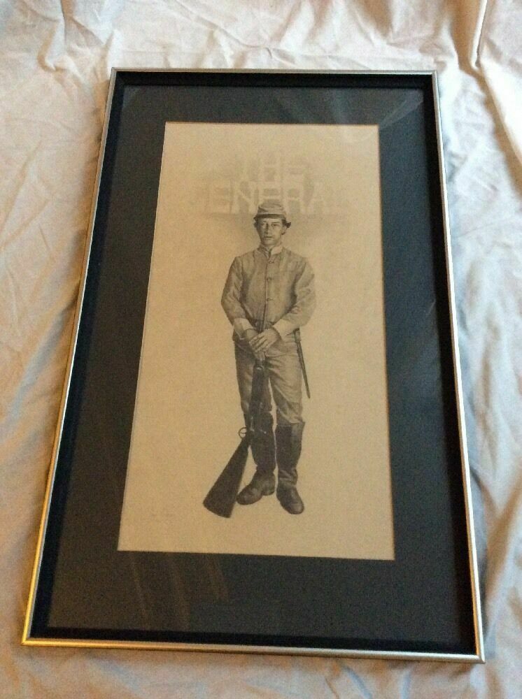 Buster Keaton Pencil Drawing Silent Movies Vintage Pencil Framed Signed Original