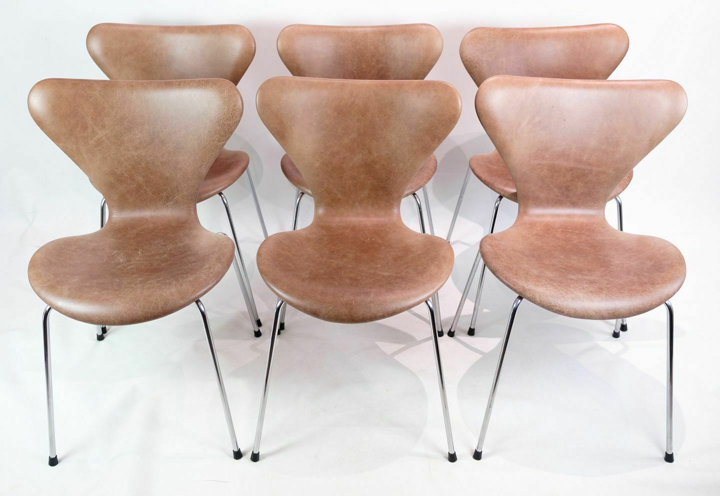 Set Of 6 Seven Chairs Model 3107 By Arne Jacobsen For Fritz Hansen From 1990