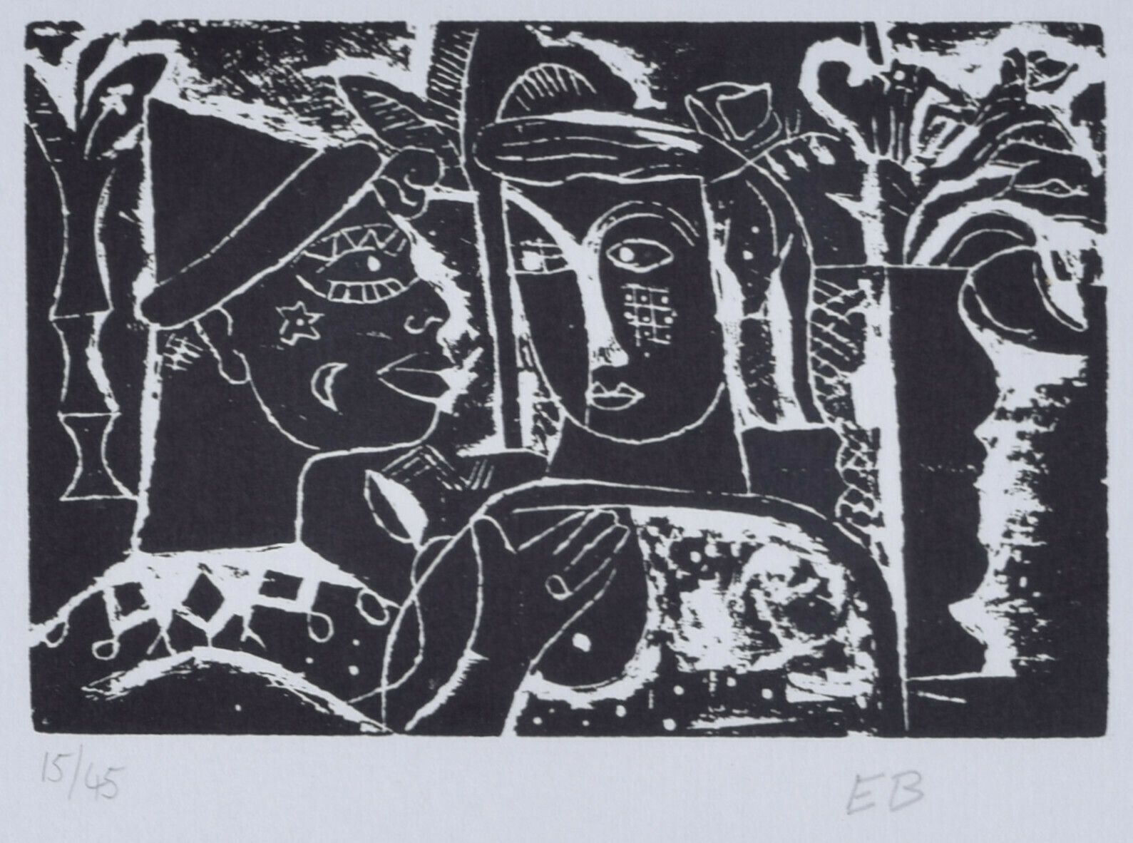 Café 1920s Woodcut By Edward Burra Modern British Art photo Art