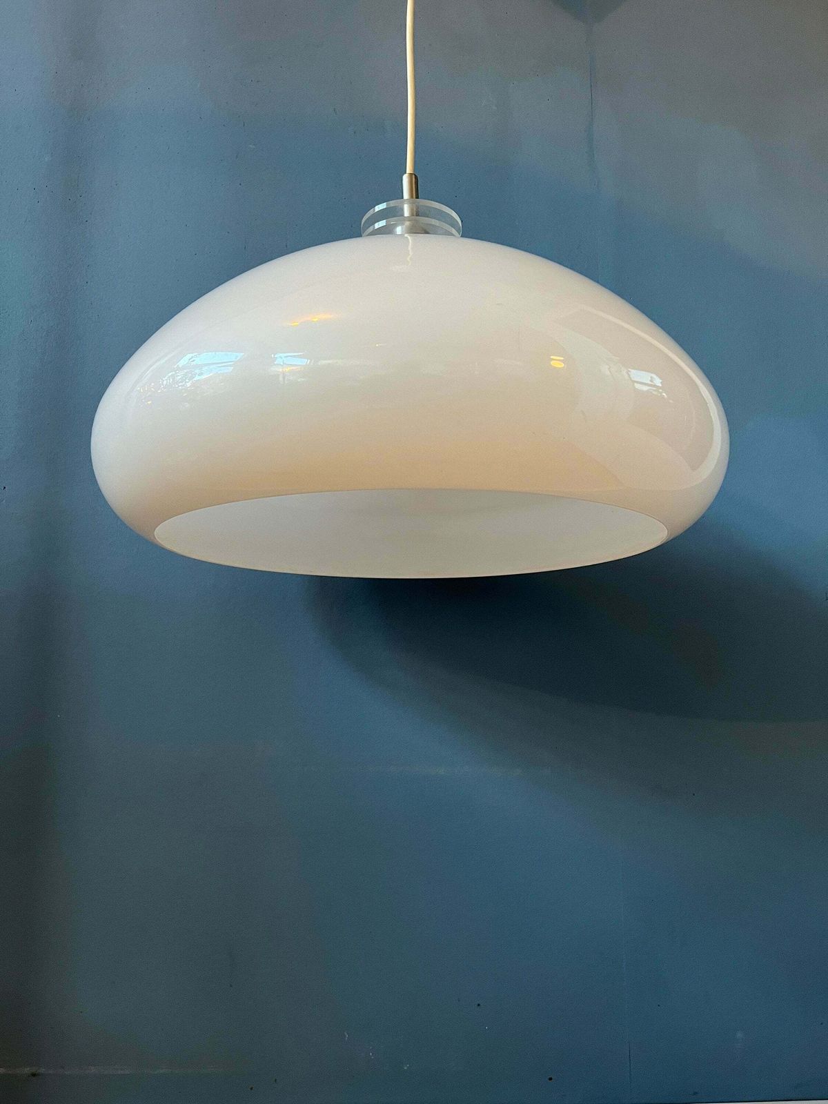 Mushroom Hanglamp – Wit Space Age Verlichtingsarmatuur photo vintage