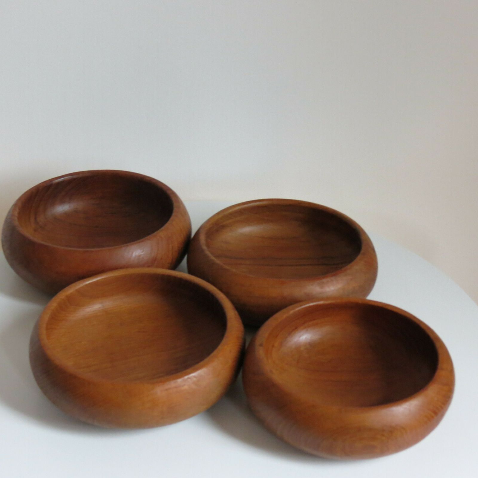 Set Of 4 Midcentury Teak Wooden Bowls 1960s