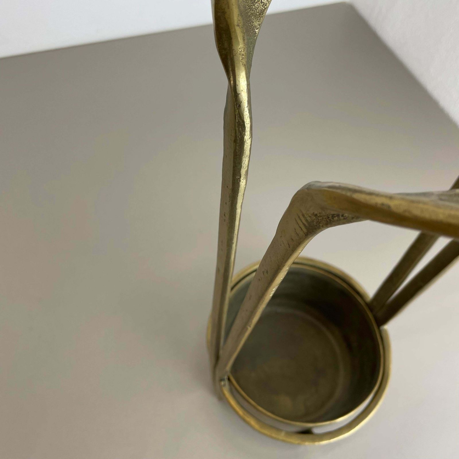 Home Decor Orig. 4,4kg Hollywood Regency Solid Brutalist Brass Umbrella Stand, Italy, 1970 photo