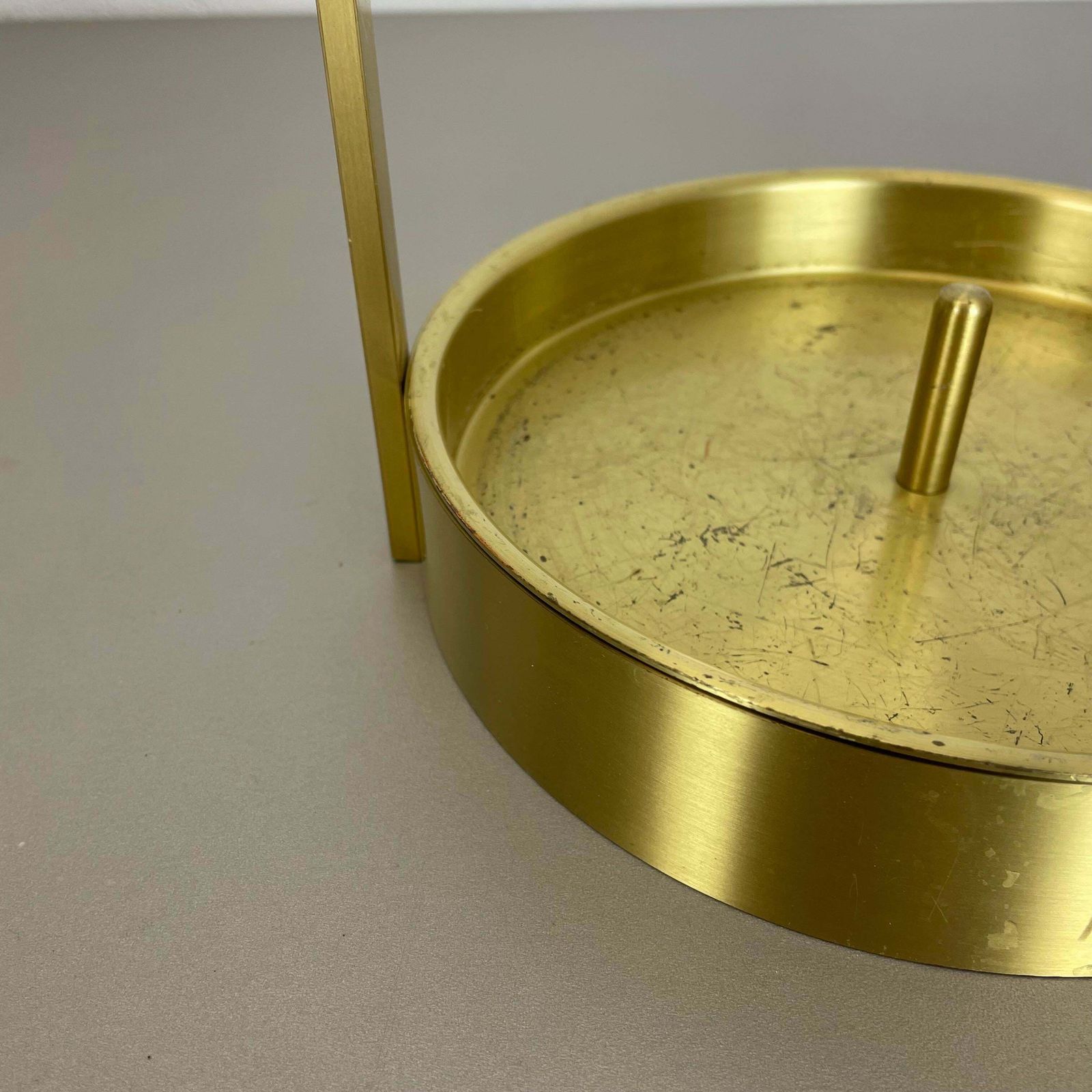 Original Hollywood Regency Solid Brass Acryl Glass Umbrella Stand, Italy, 1970s photo for sale