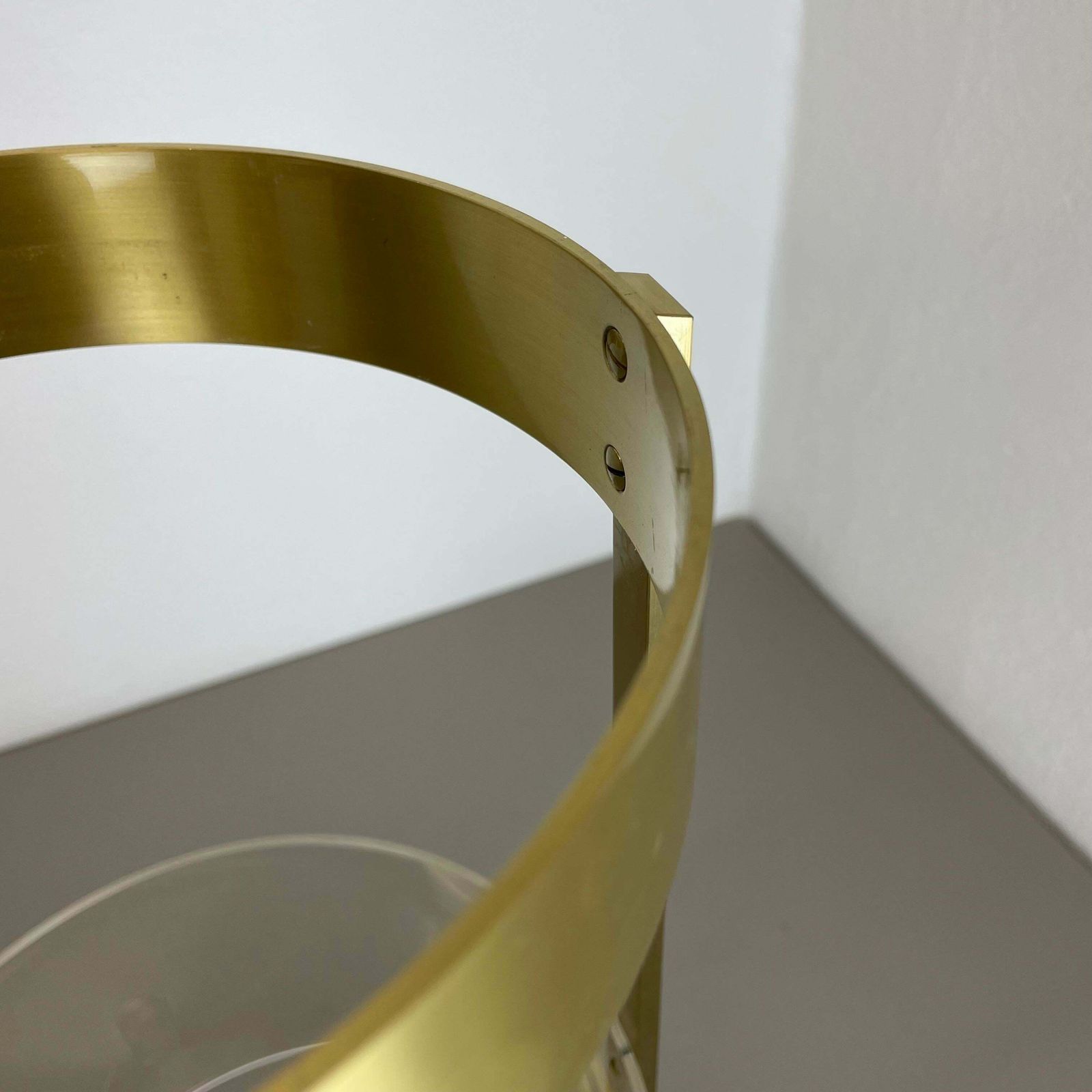 photo furniture Original Hollywood Regency Solid Brass Acryl Glass Umbrella Stand, Italy, 1970s
