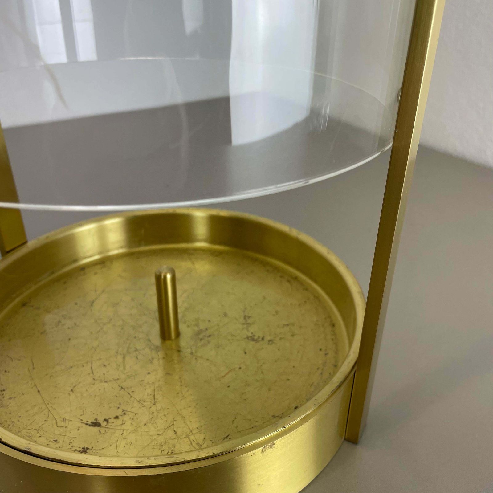 Home Decor Original Hollywood Regency Solid Brass Acryl Glass Umbrella Stand, Italy, 1970s photo