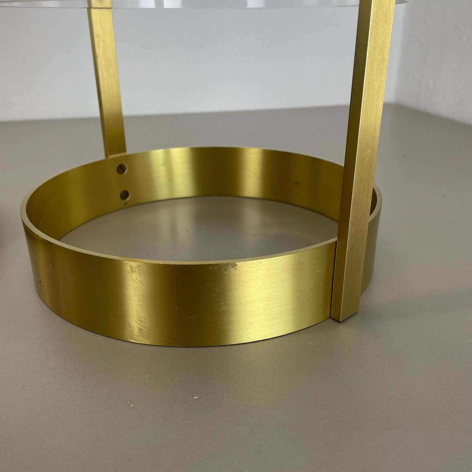 photo vintage Original Hollywood Regency Solid Brass Acryl Glass Umbrella Stand, Italy, 1970s