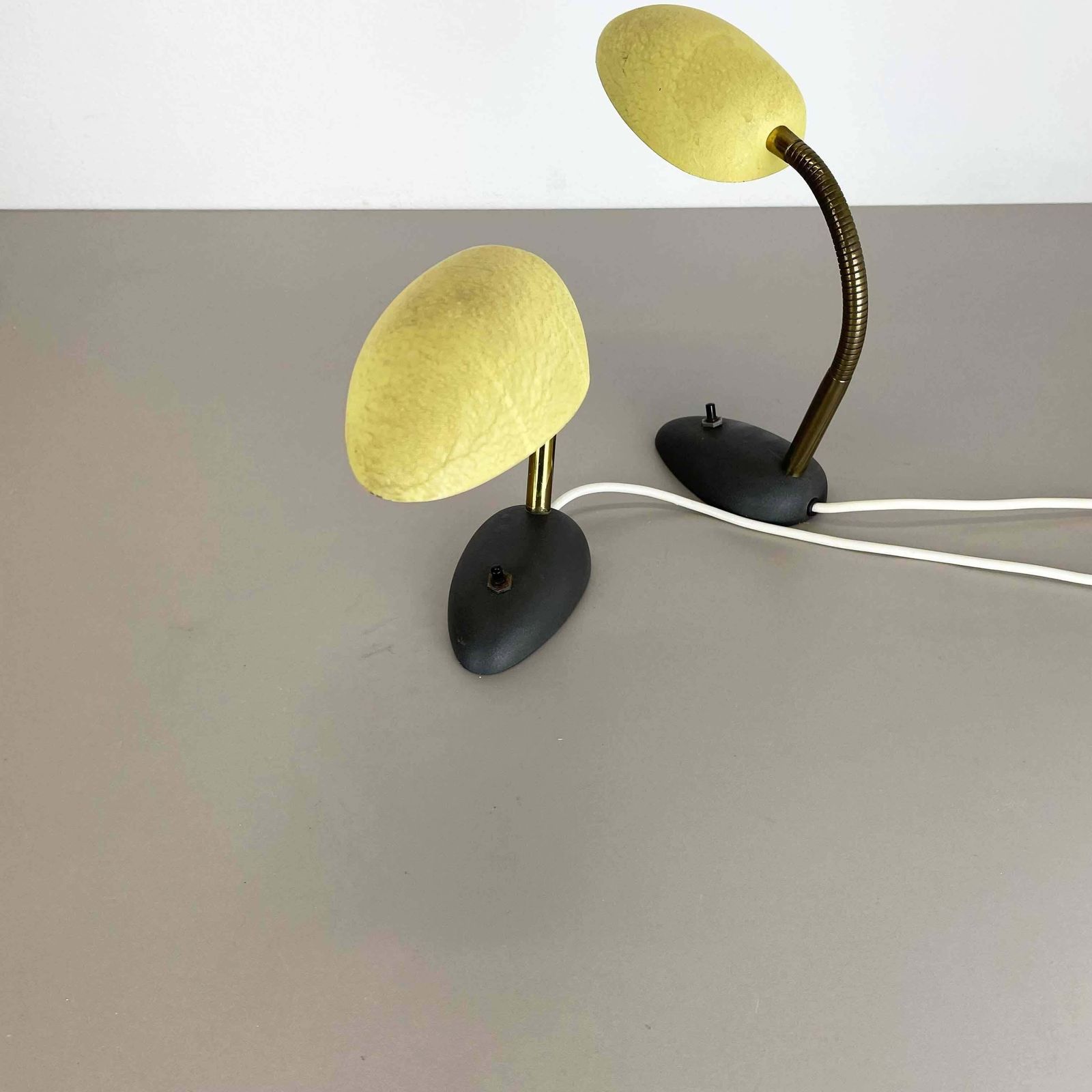 Set Of 2 Stilnovo Auböck Style Yellow + Black Sputnik Table Light, Italy, 1950s photo 1315.0