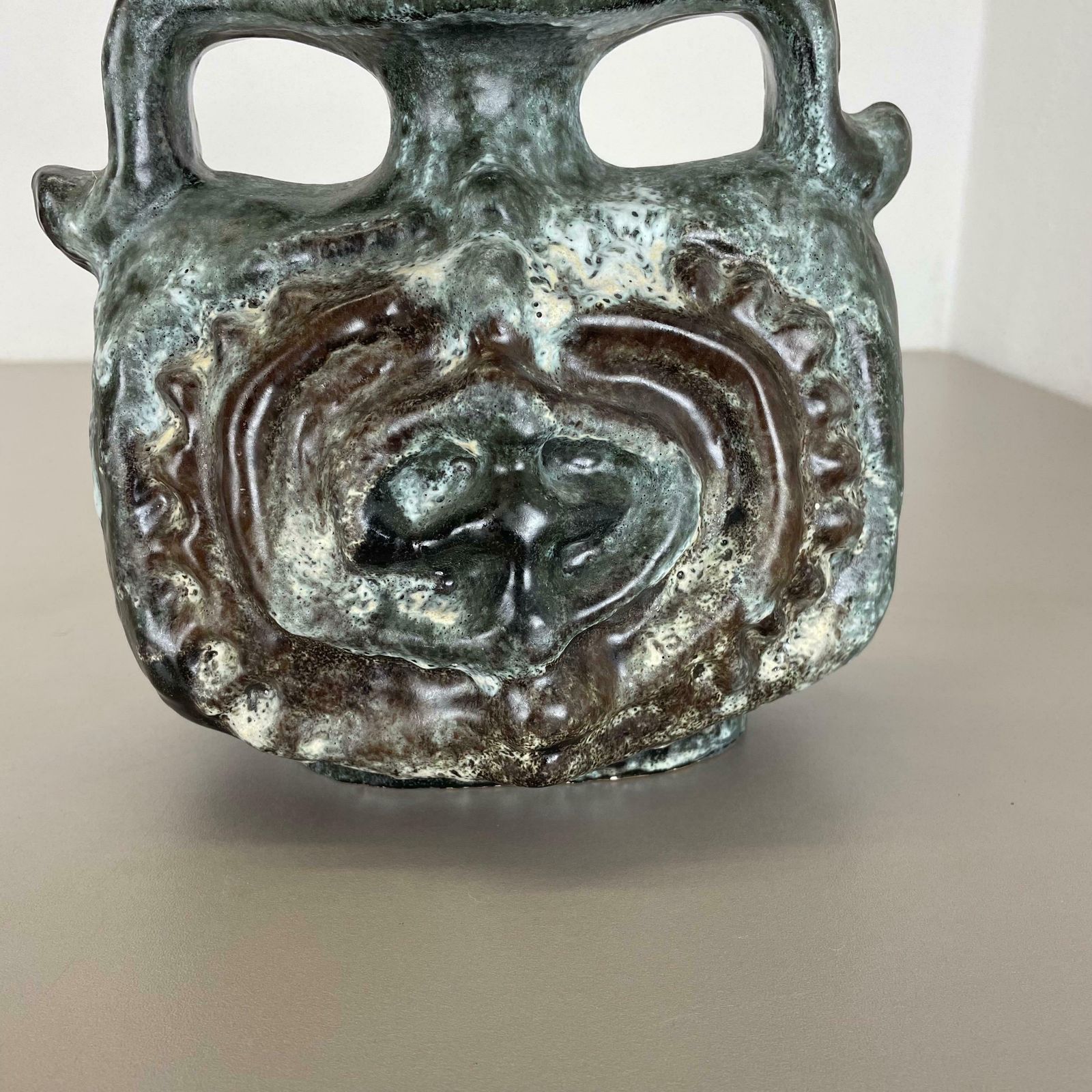 Brutalist Wgp Pottery Fat Lava Multi Colour "305" Vase Object By Ruscha, 1970s photo buy