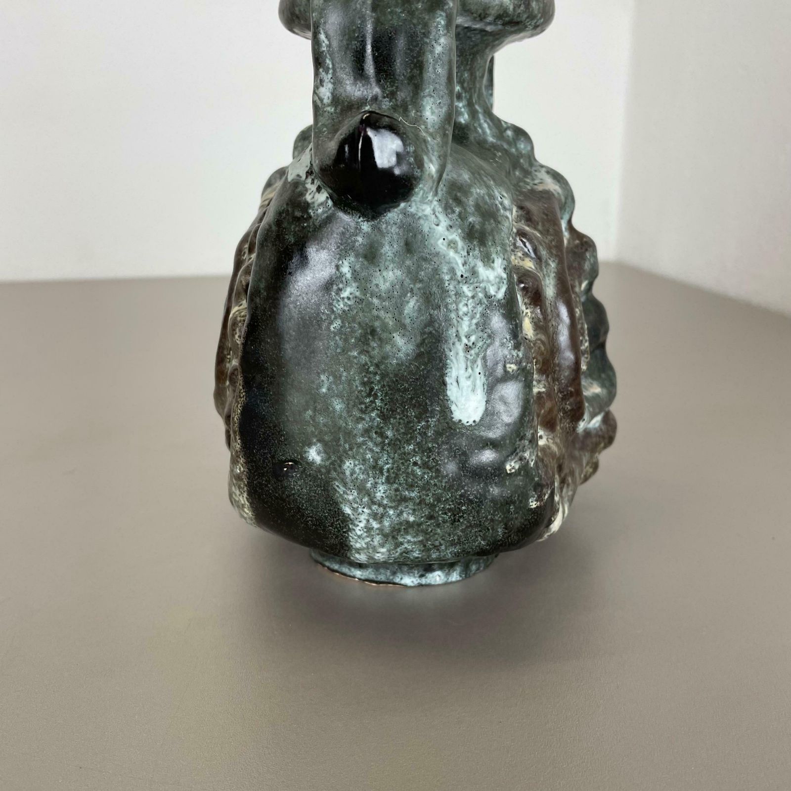 Brutalist Wgp Pottery Fat Lava Multi Colour "305" Vase Object By Ruscha, 1970s photo vintage