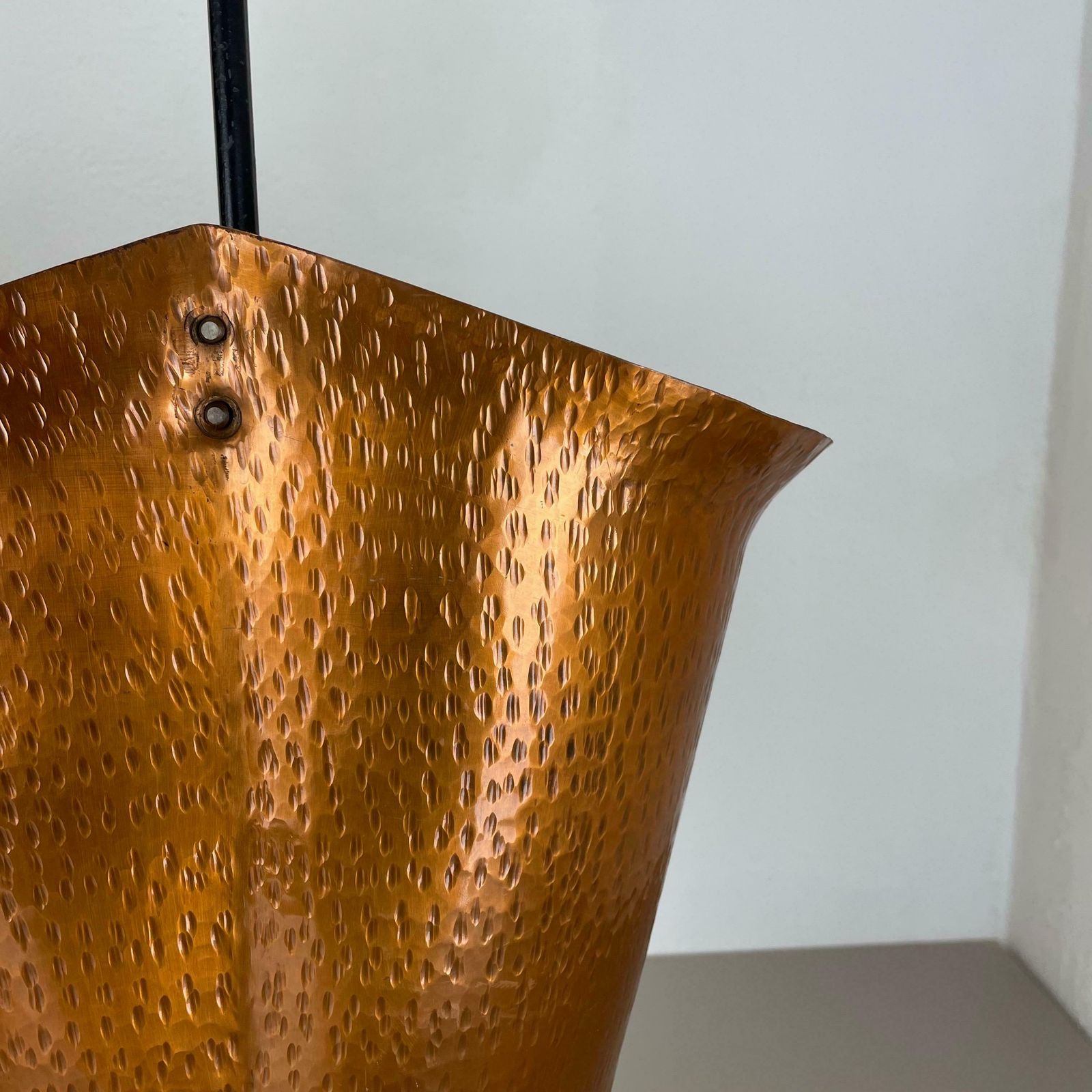 Original Metal Copper Brutalist Hollywood Regency Umbrella Stand Germany, 1970s photo Home Decor