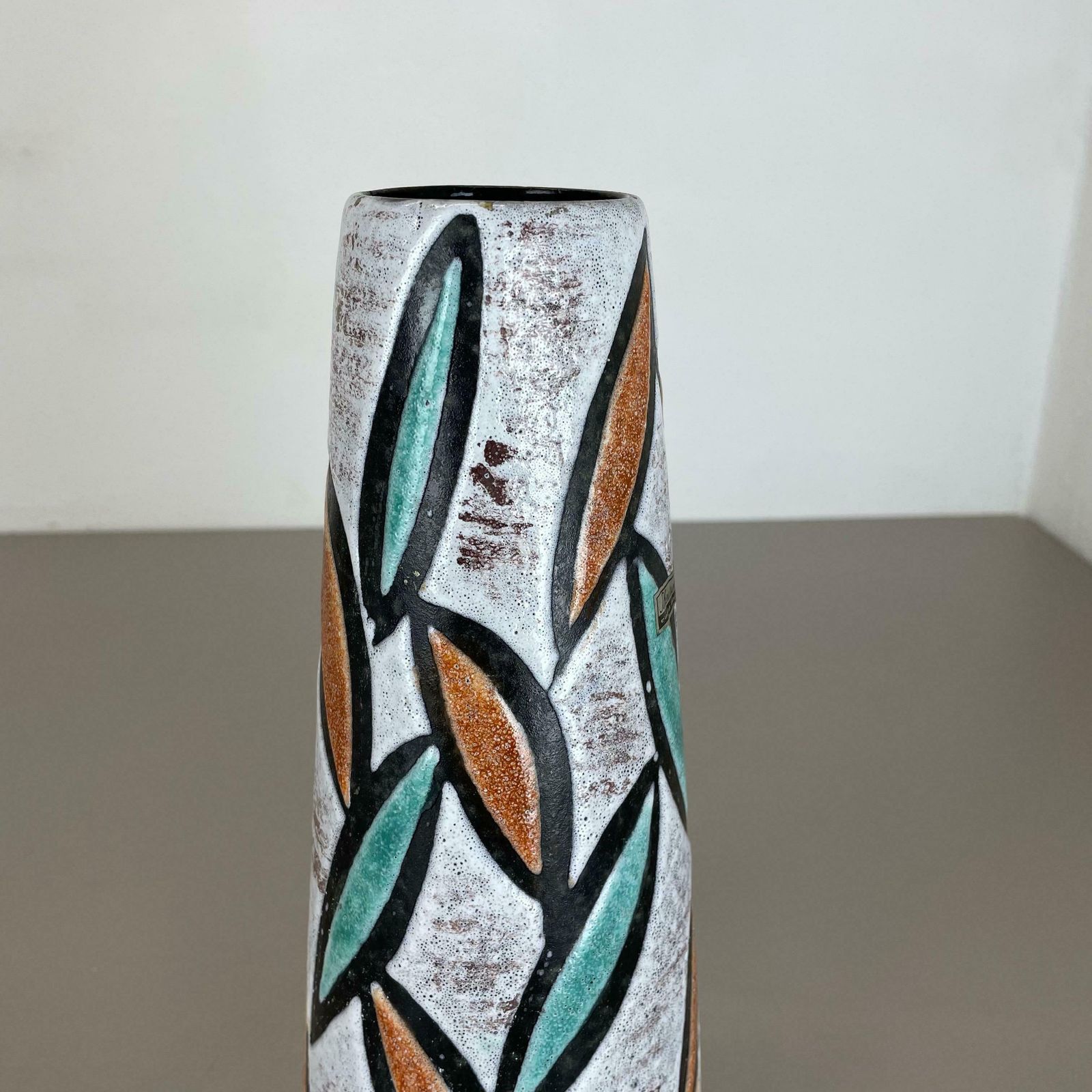 Home Decor Fat Lava Multi Colour Floral Vase Scheurich Europ Linie Germany Wgp, 1970 photo