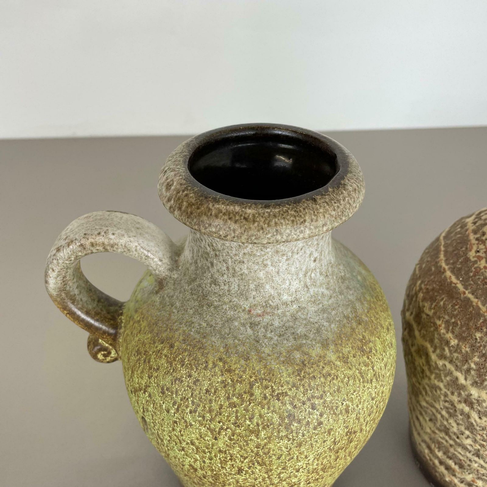 Set Of Two Pottery Fat Lava Vases "Multi Colour" By Scheurich, Germany, 1970s photo buy