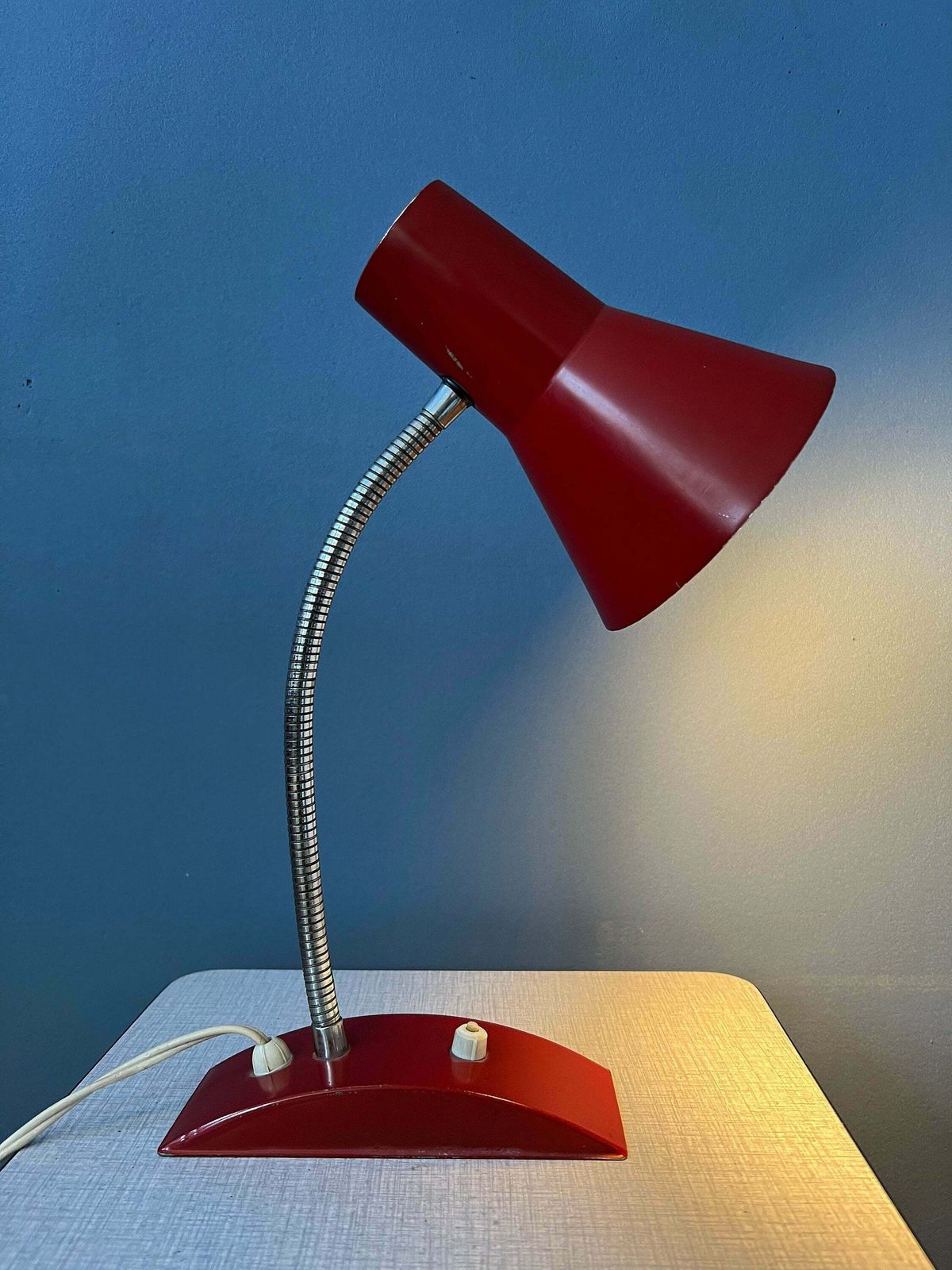 Flexible Vintage Red Space Age Table Lamp photo furniture