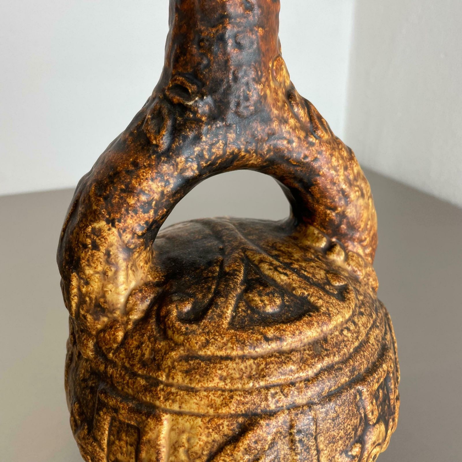 photo buy Large Colourful Fat Lava Pottery "Maya Tiki" Vase By Jasba Ceramics, Germany 1970
