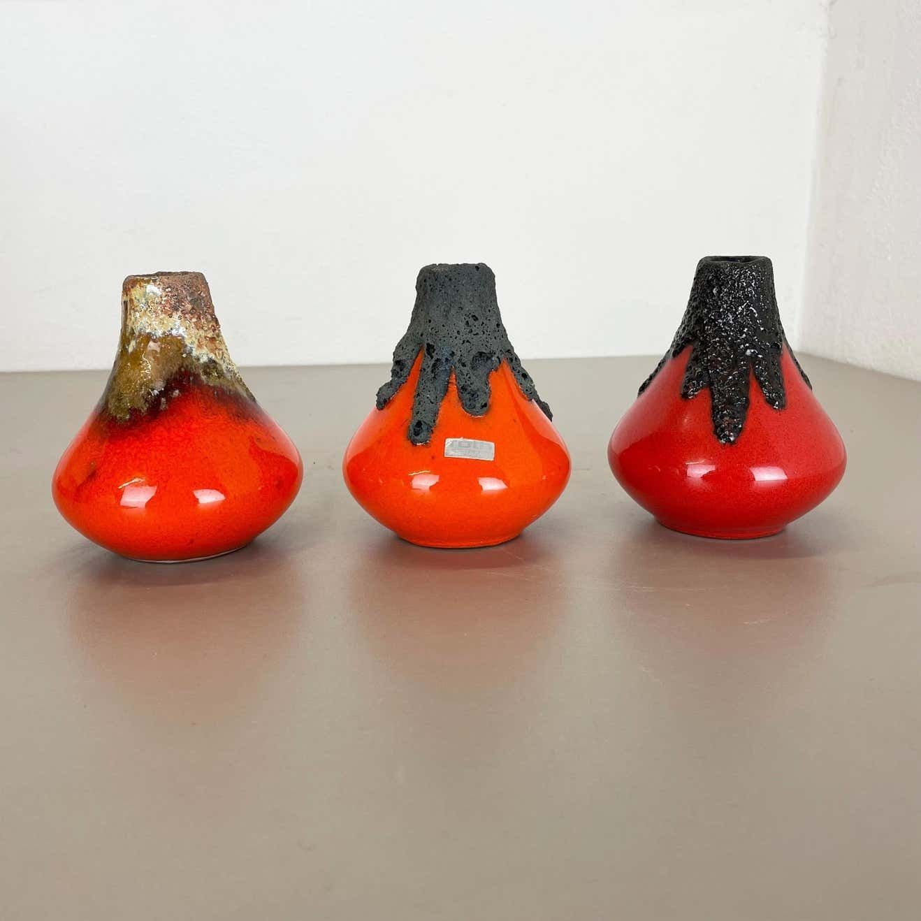 Set Of 3 Original 1970 Ceramic Studio Pottery Vase By Roth Ceramics, Germany photo furniture