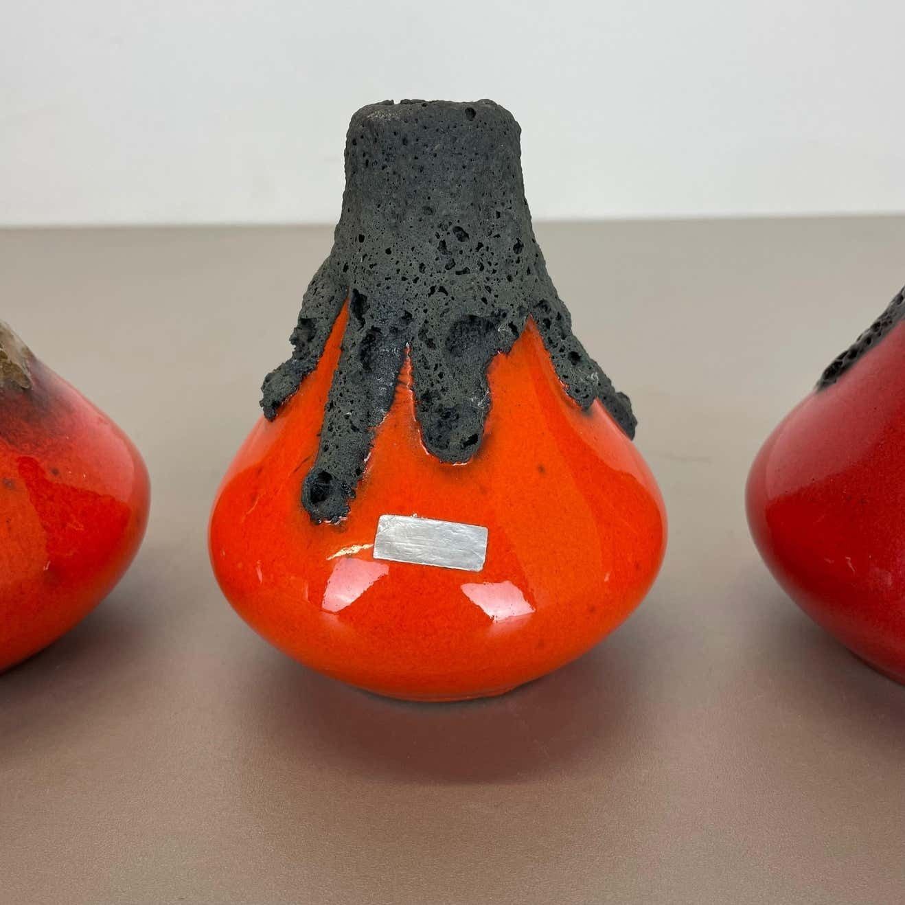 Set Of 3 Original 1970 Ceramic Studio Pottery Vase By Roth Ceramics, Germany photo buy