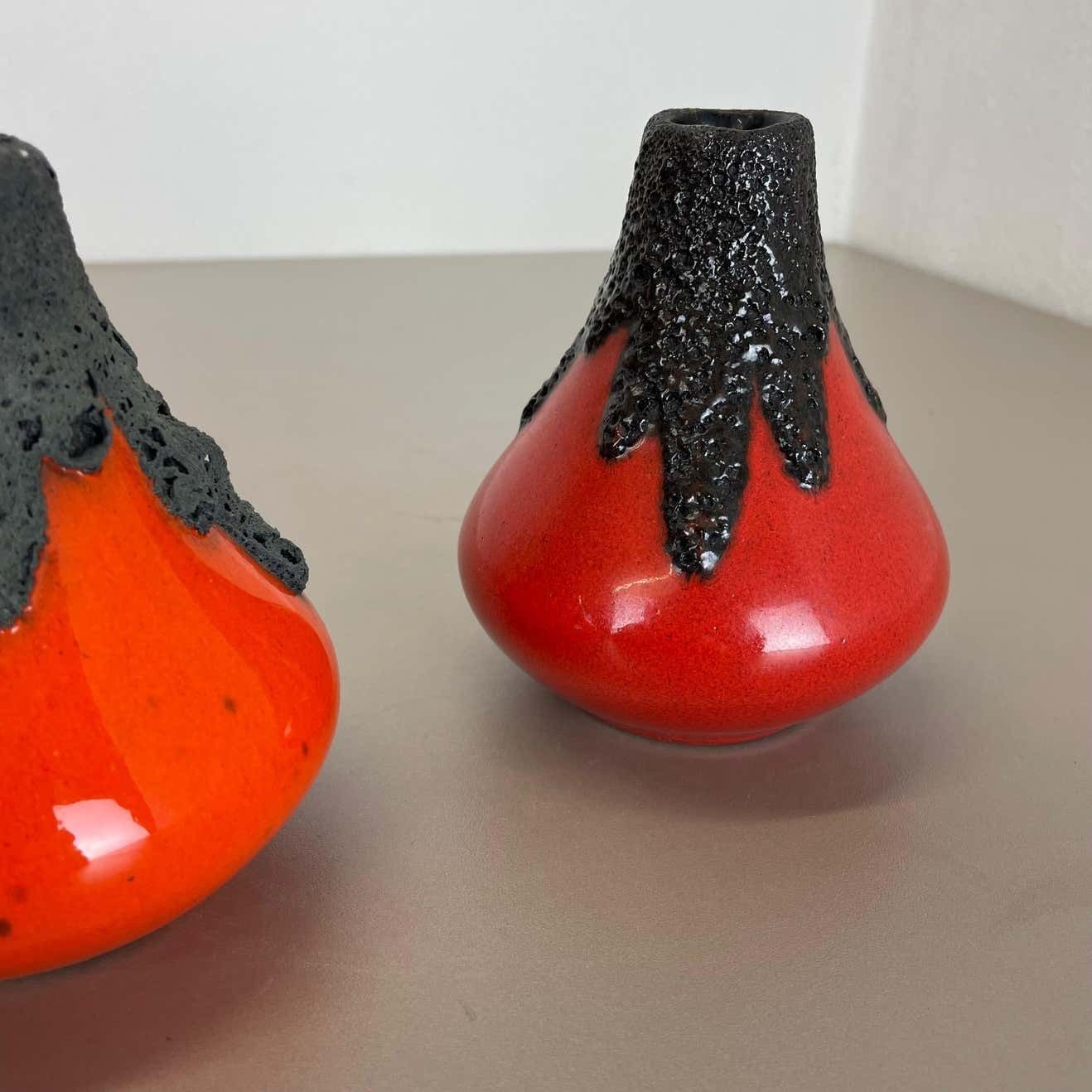 photo vinterior Set Of 3 Original 1970 Ceramic Studio Pottery Vase By Roth Ceramics, Germany