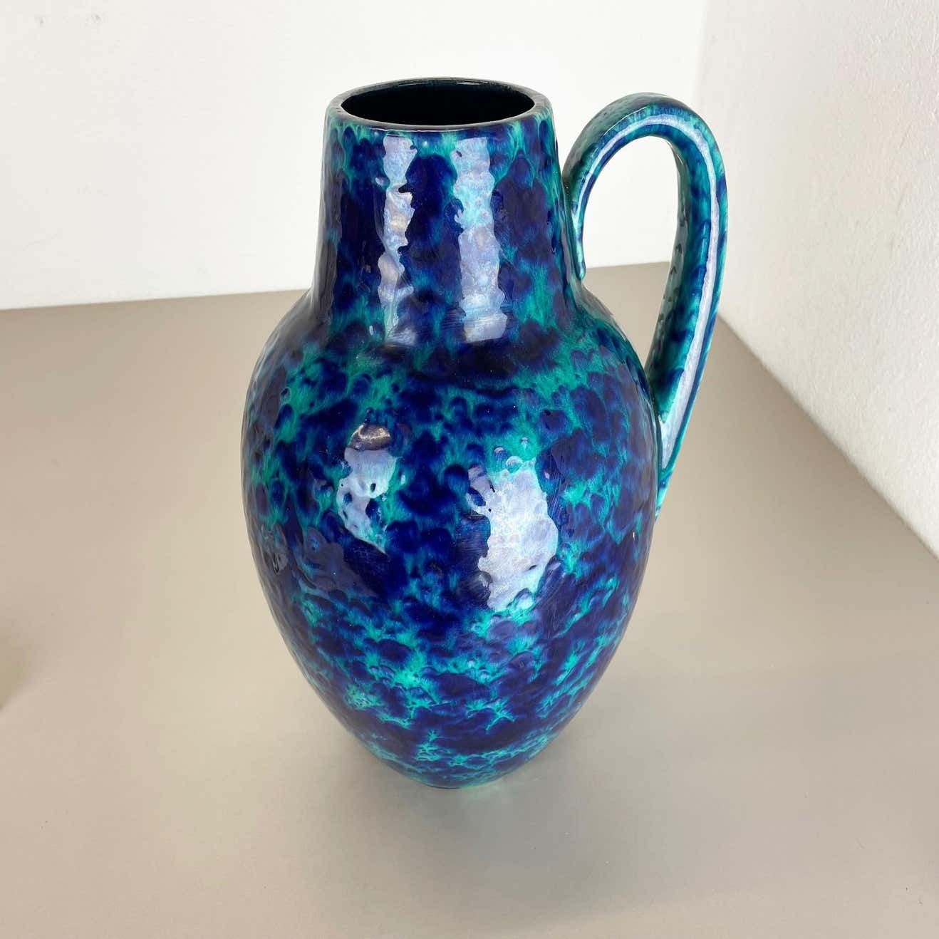 Large Pottery Fat Lava Multi Color Floor Vase Made By Scheurich, 1970s photo furniture