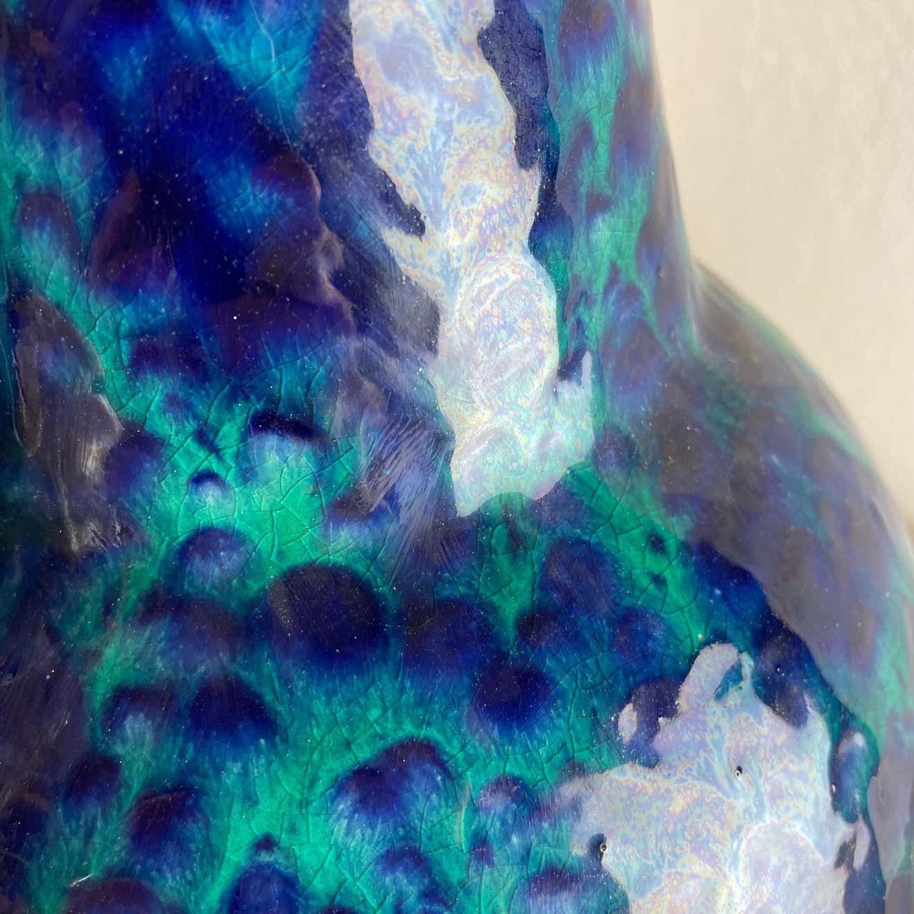 Home Decor Large Pottery Fat Lava Multi Color Floor Vase Made By Scheurich, 1970s photo