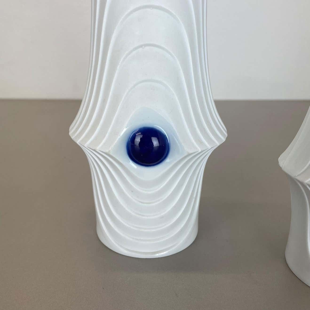 Set Of 2 Original Porcelain Op Art Vase Made By Royal Bavaria Kpm Germany, 1970s photo vinterior