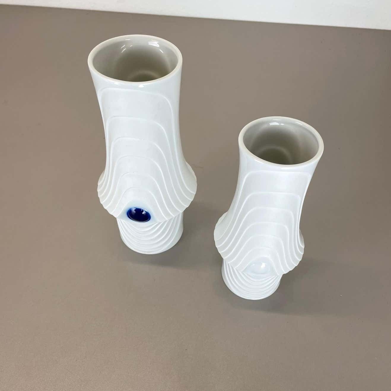 Home Decor Set Of 2 Original Porcelain Op Art Vase Made By Royal Bavaria Kpm Germany, 1970s photo