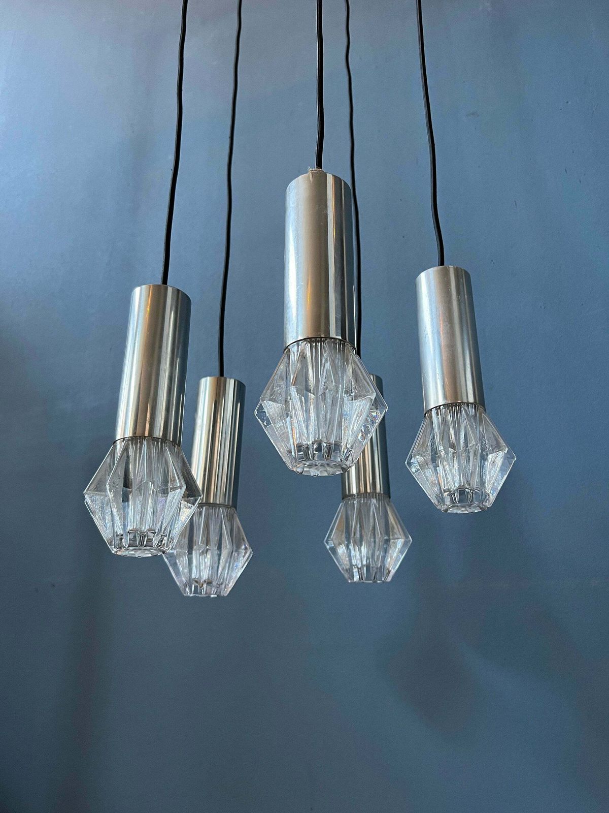 Mid Century Space Age Cascade Hanglamp / Vintage Lichtarmatuur photo vinterior