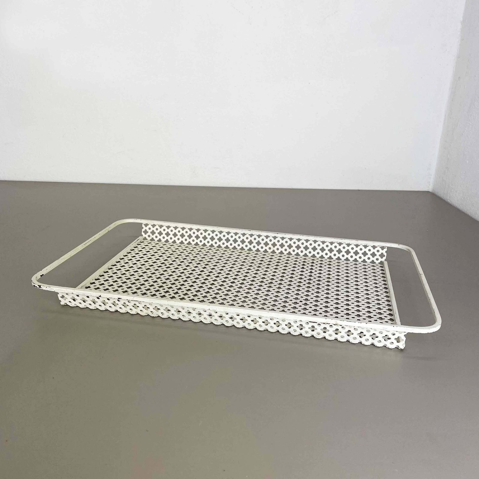 Original French Modernist Metal Tray Rigituelle By Mathieu Matégot 1950s photo furniture