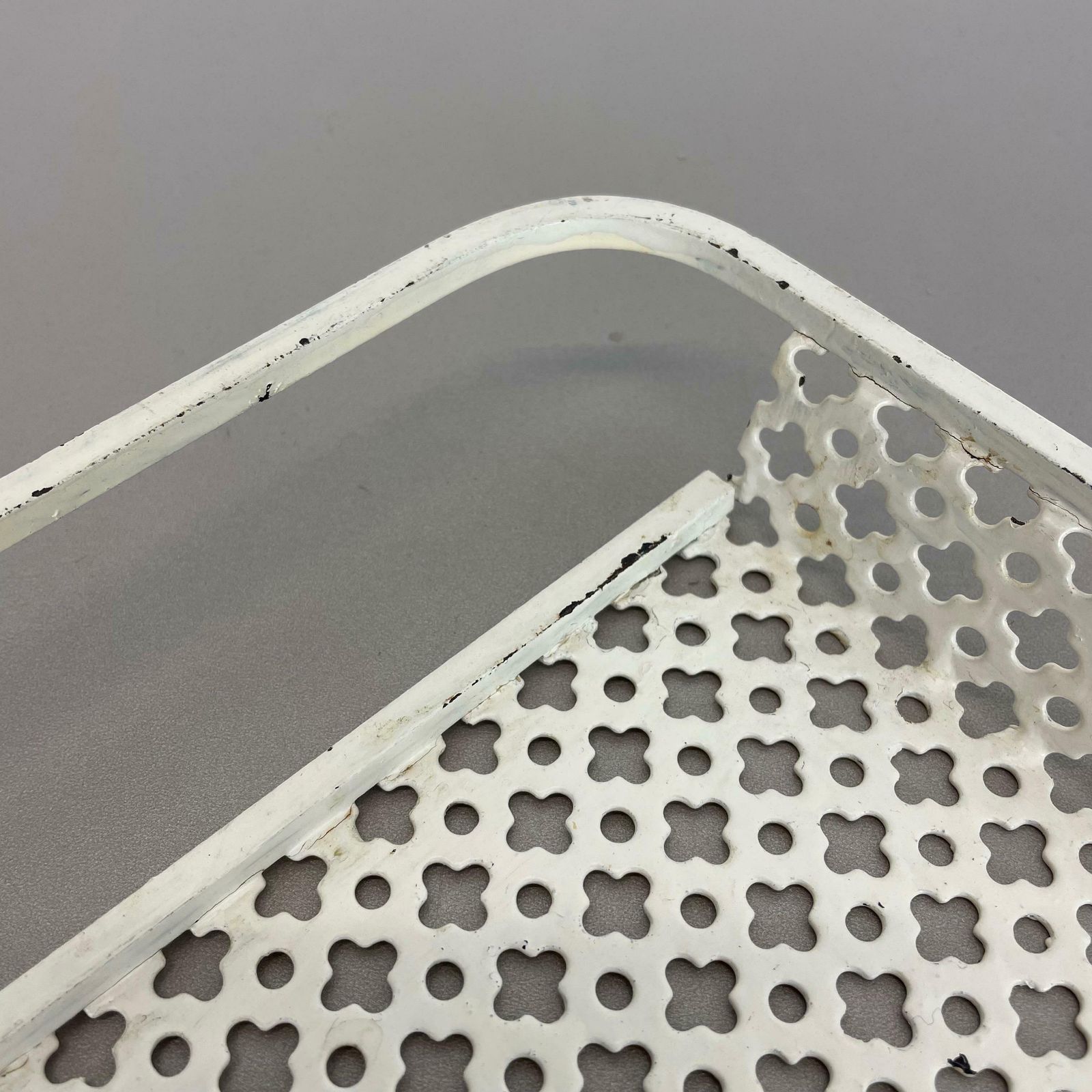 Original French Modernist Metal Tray Rigituelle By Mathieu Matégot 1950s photo vintage